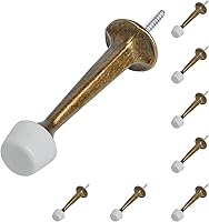 Vista 35 de HOMOTEK - Paquete de 8 topes de puerta rígidos y resistentes con punta de goma suave, tope de puerta de zinc fundido para proteger la pared