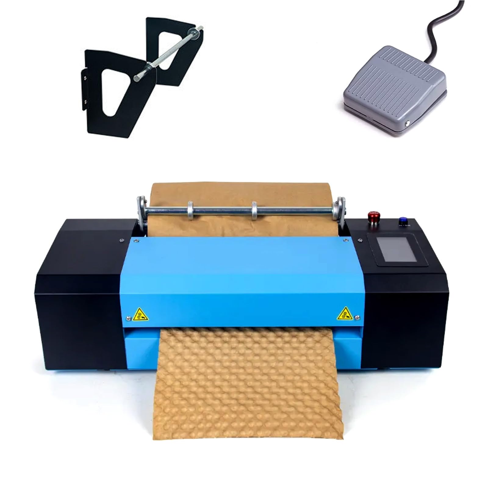 Macchina per la produzione di cuscini di carta, velocità 10 m/min, larghezza 40 cm, lunghezza personalizzata 25-999 cm, ideale per imballaggi e-commerce, alternativa ecologica al pluriball