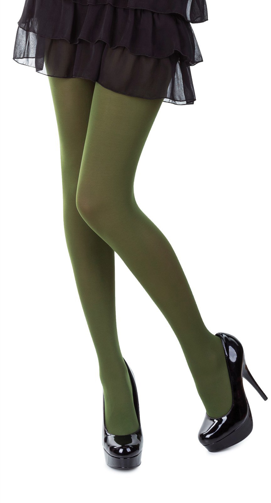 SENTELEGRI Colourful Opaque 40 Denier Tights, 23 Colours, Sizes S-XL (Medium, Green)