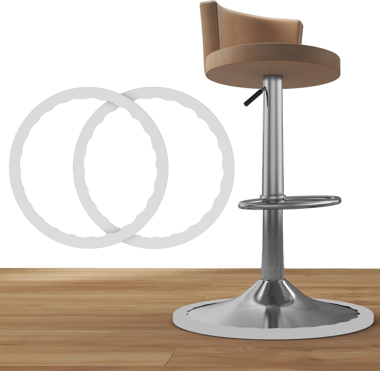 2 Pack Bar Stools Leg Protectors Ring, Non Slip Silicone Chair Leg