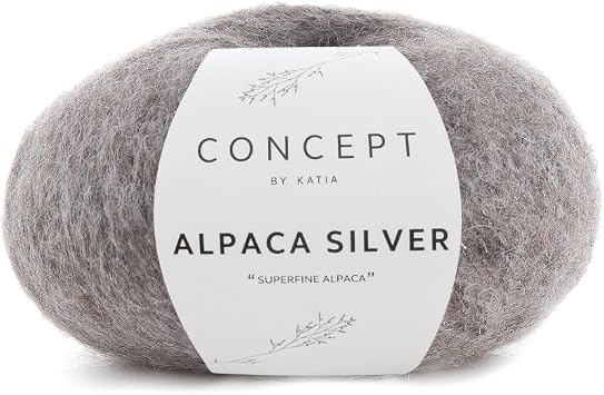 Alpaca Silver Katia Concept DK Colour 257 Brown Silver 25g Ball 73% Alpaca 20% Polyamide 7% Polyester 120mts. Using 4-4.5mm Needles
