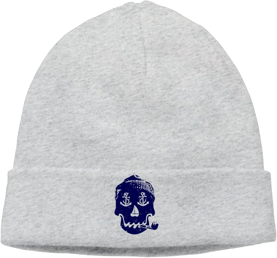 PREWV Funny Sailor Skull Sailboat Fishing Navy Beanie Hat Knit Hat Skull Cap