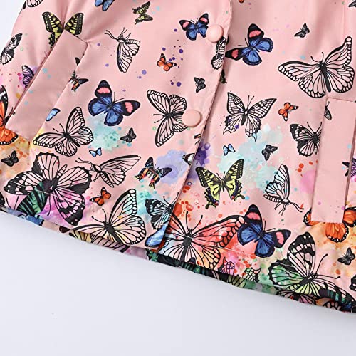 Baby Girls Hooded Raincoat Button Print 𝗪aterproof Outerwear Cute Lightweight Windproof Jacket with Pocket3