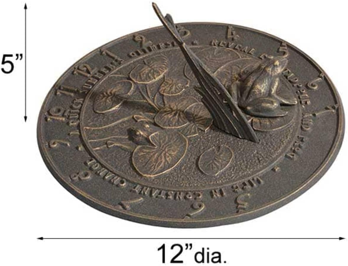 Aluminum Frog Sundial, Oil Rub Bronze