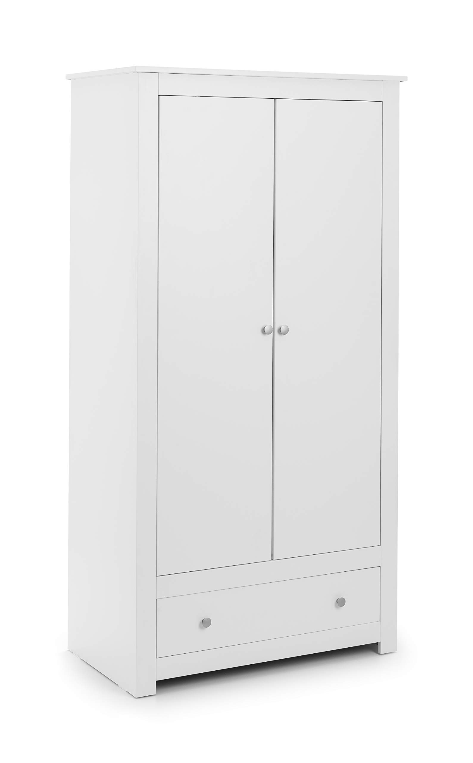 Julian Bowen Radley Combination Wardrobe, 2 Door, White - H187 x W97cm