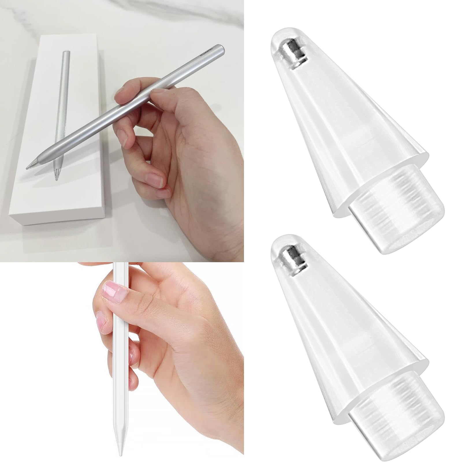 ECSiNG 2 szt. końcówki rysika, część zamienna o wysokiej czułości, przezroczyste stalówki rysikowe, kompatybilne z Huawei M-Pencil (2. generacji)