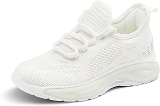 RUNSIDE Girls Lightweight Sneakers Kids Lace-up Tennis Running Shoes, Breathable Walking Shoes for Toddler/Little