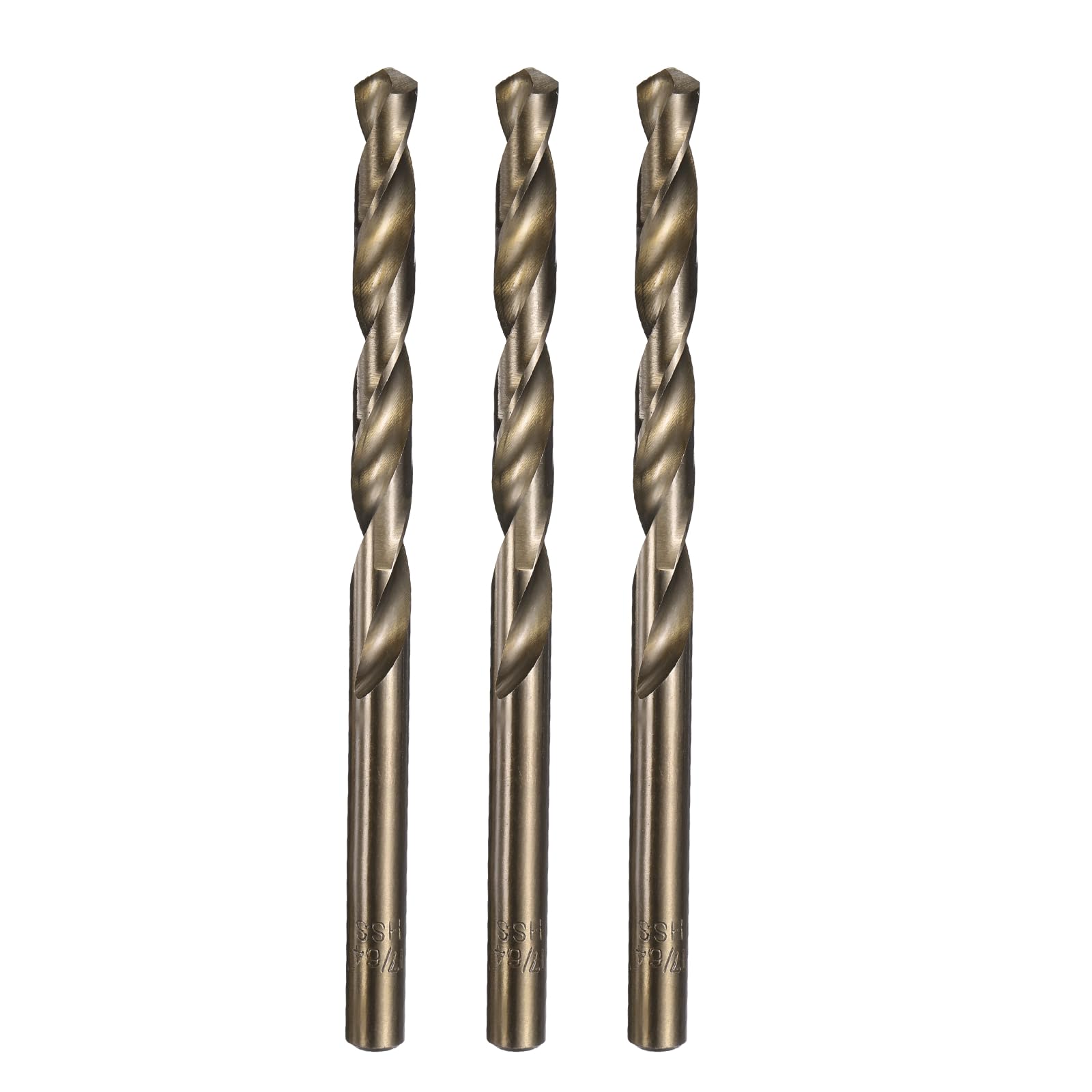 sourcing map 3pcs 17/64" M35 Cobalt Twist Drill Bits, High-Speed Steel Jobber Drill Bit for Stainless Steel, Hardened Metal, Cast Iron, Aluminum, Copper, Soft Alloy Steel, Wood, Plastic