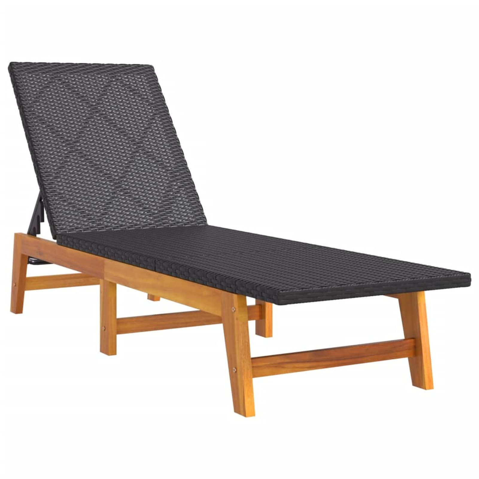 Tumbonas 2 uds ratán y Madera Maciza Acacia marrón y Negro, Tumbonas Jardin Exterior, Tumbona Piscina, Sun Lounger, Tumbonas De Jardin, Cama Jardin Exterior, Tumbona De Playa