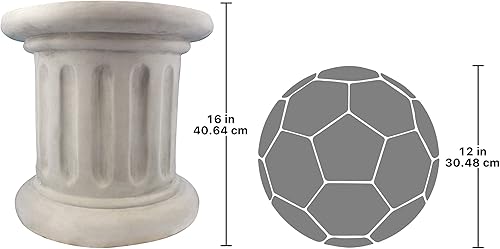 Miniatura 6 de Design Toscano KY2273 - Pedestal acanalado clásico, acabado de piedra antigua, doble