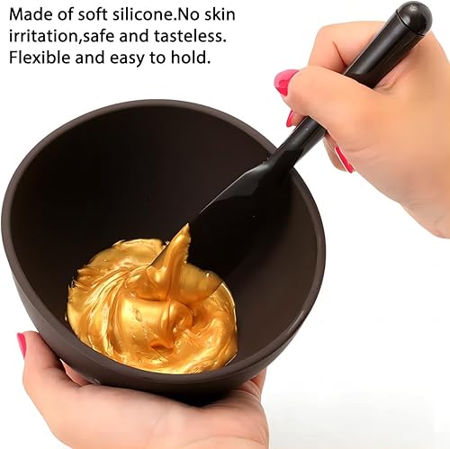 Miniatura 5 de 4 cuencos de silicona para mezclar mascarillas faciales, 3.93 pulgadas, apto para microondas, para uso doméstico, con barra de agitación de doble