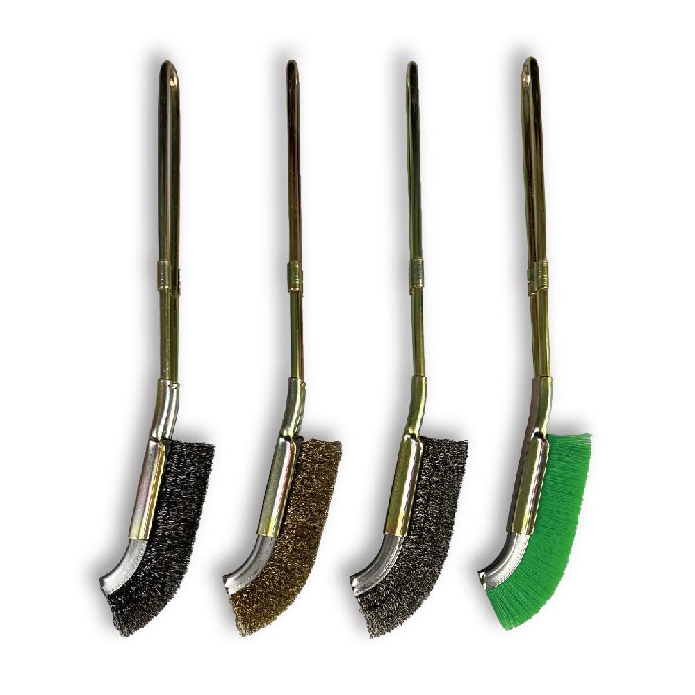 ALLGET J Type Wire Brush Set ,Curved Brush Head, Metal