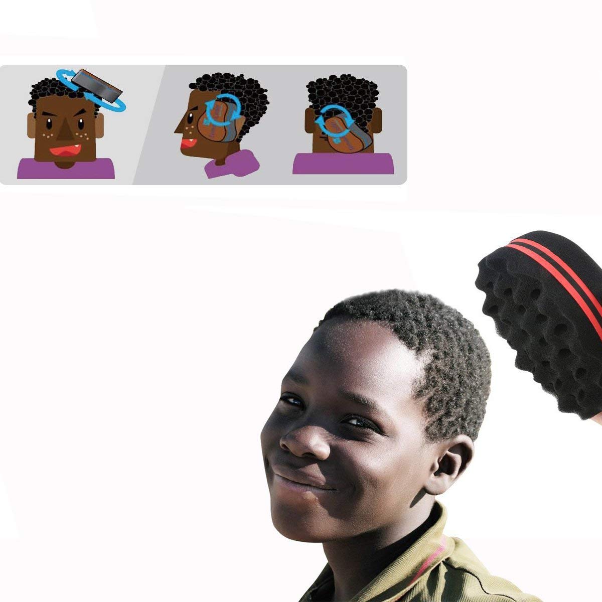 2 pezzi Spugne per Spazzola per Capelli,Spugna Afro Hair Twist Spugna di Afro dei Riccioli