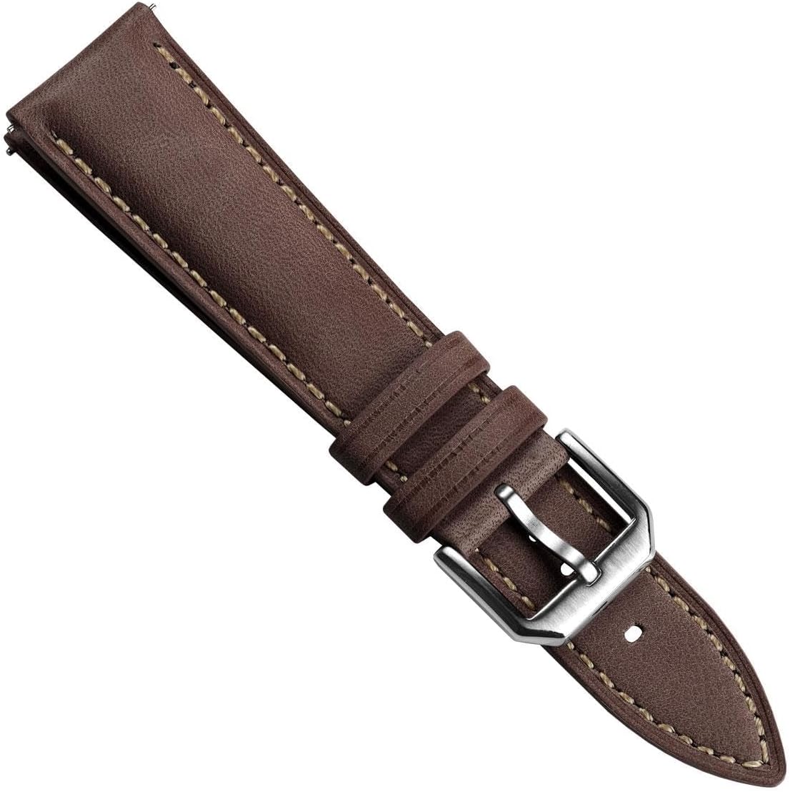 WatchGecko Whitby Heritage Leather Watch Strap, made from patina full grain calf hide leather, with quick-release spring bars. In black, brown, blue and grey. Sizes include 20mm and 22mm