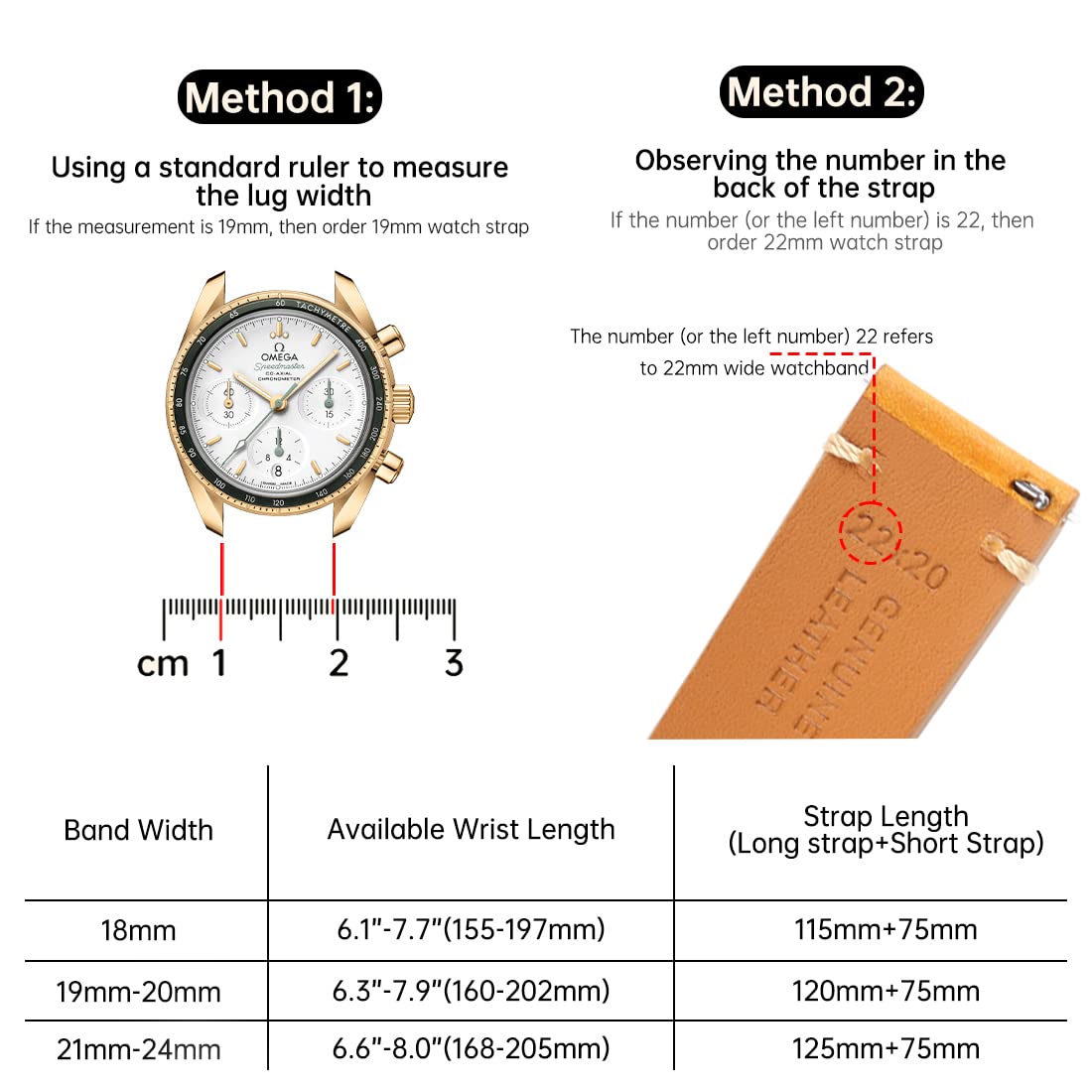 REZERO Leather Watch Bands Quick Release Genuine Leather Watch Strap for Men Women-18mm 19mm 20mm 21mm 22mm 23mm 24mm Italian Cowhide Replacement Straps