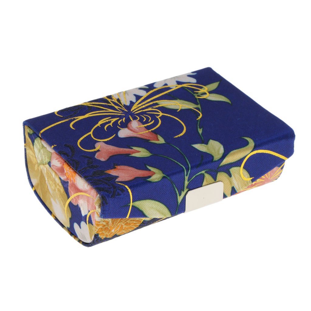 Brocade Lipstick Lip Gloss Case Carry Storage Box Lip Balm Holder w/Mirror #D