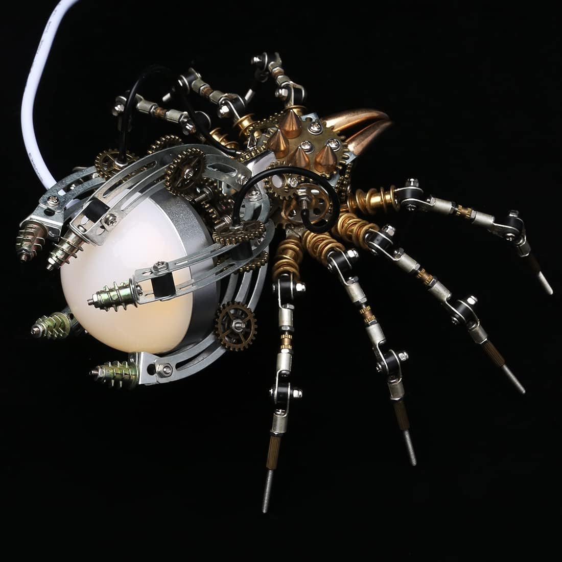Metalowe puzzle 3D, model pająka, zestaw z lampą, "zrób to sam", metalowy model mechaniczny 3D, dla dorosłych, z zestawem narzędzi, zestaw modelarski 3D, metalowa zabawka na biurko, prezent