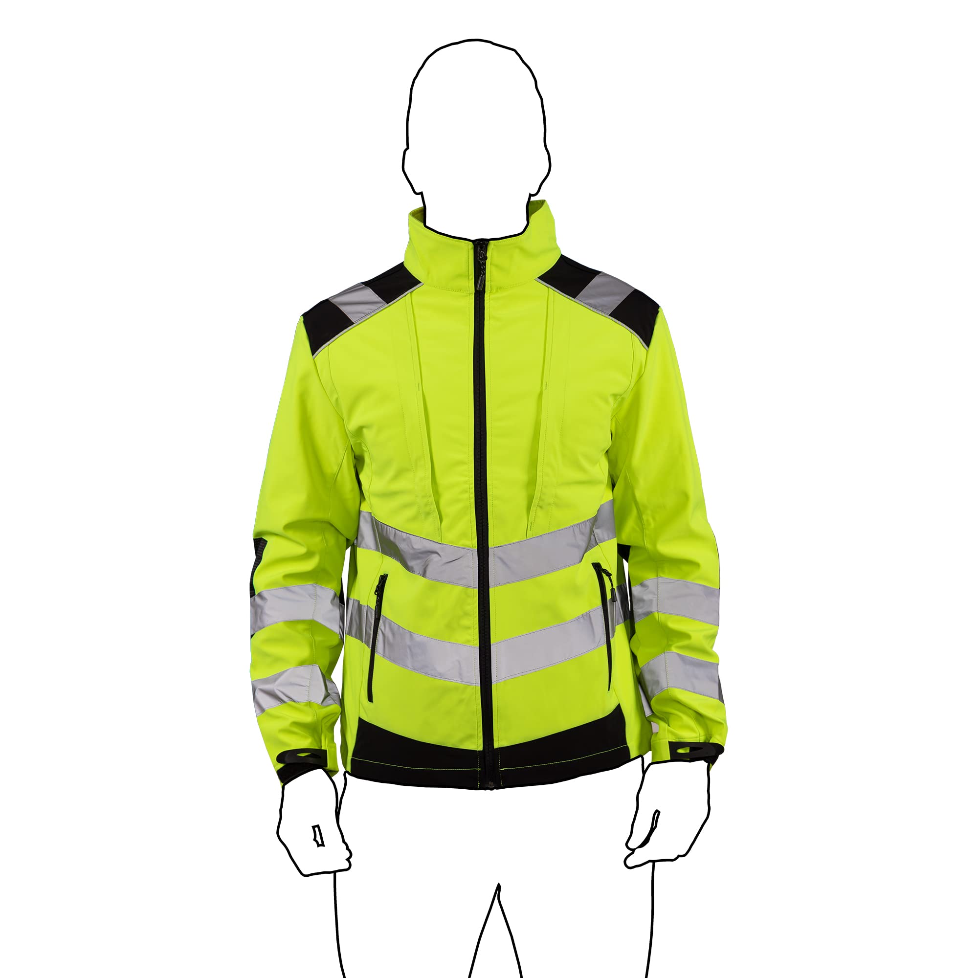 Cofan Chaqueta Softshell de Alta Visibilidad | Desde la Talla S a la XXXL | Color Amarillo y Negro (Talla S)