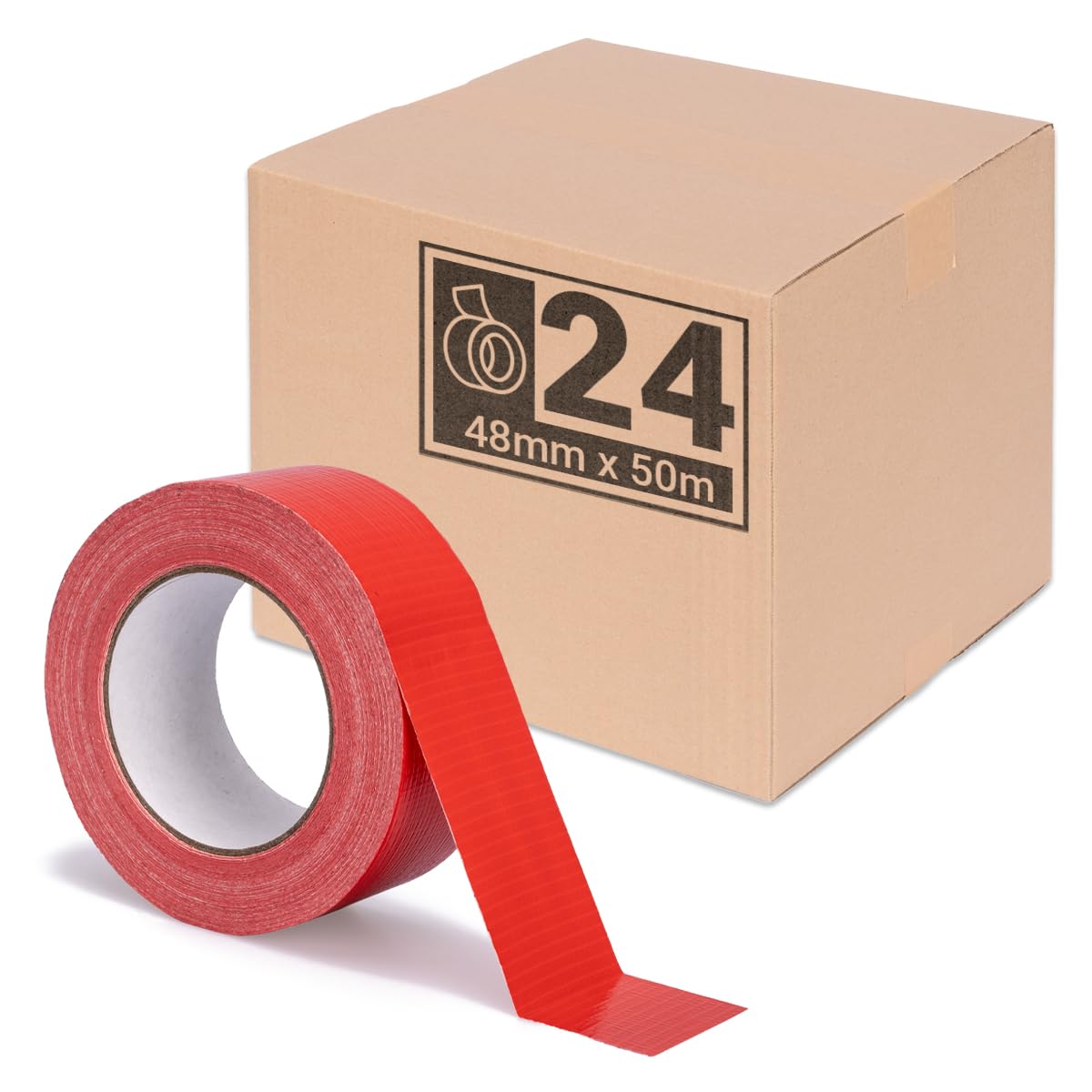 verpacking Opakowanie 24 szt. | taśma pancerna premium czerwona [50 m x 48 mm] taśma naprawcza | wysoka siła klejenia | taśma klejąca