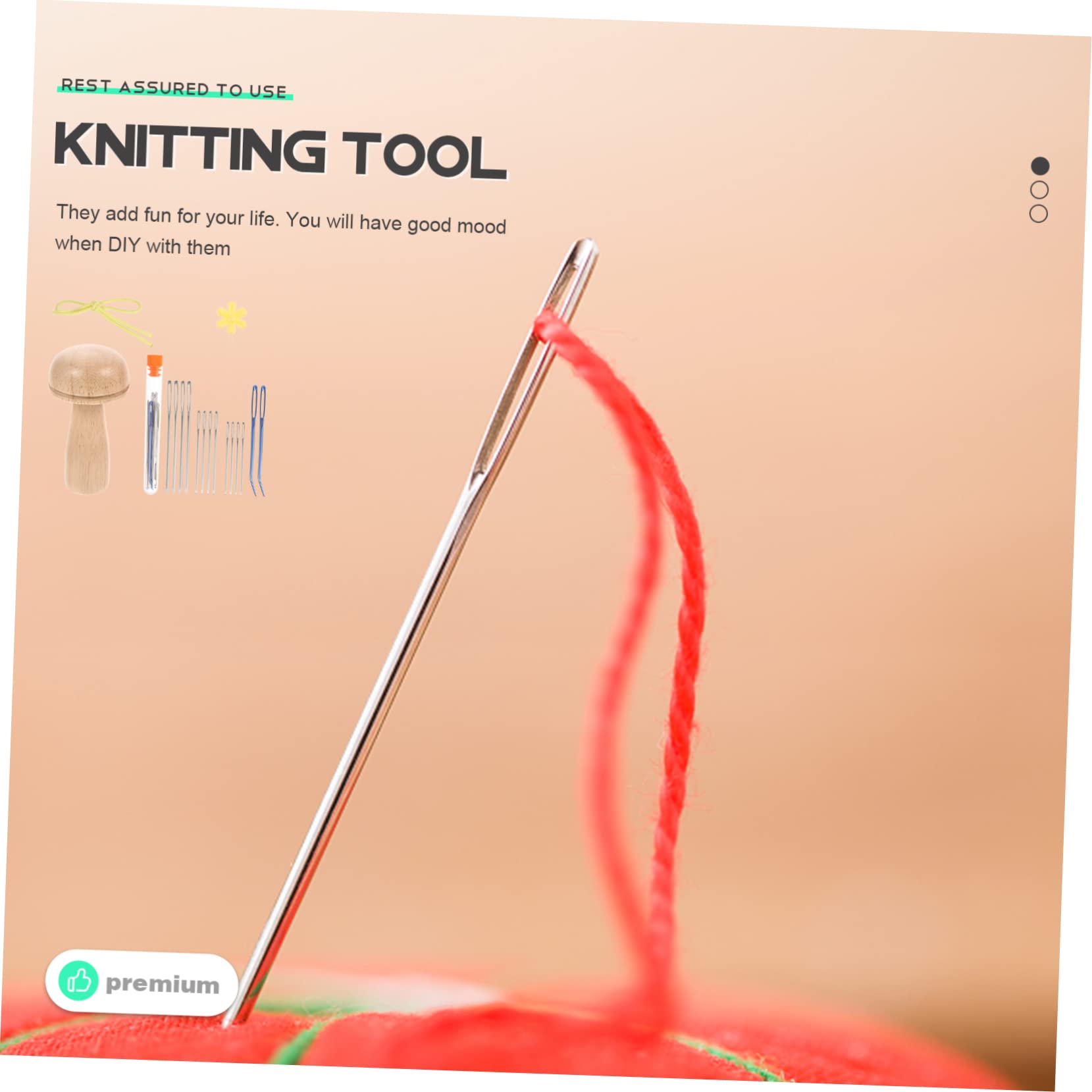 NUOBESTY 4 Sets DIY Strickwerkzeuge Einfädler Quaste Stricknadeln Wickler Nahttrenner Stopfnadel Nähsets Für Erwachsene Messgerät Faltbares Häkelset Haken Nähzubehör Handnähen Kunststoff