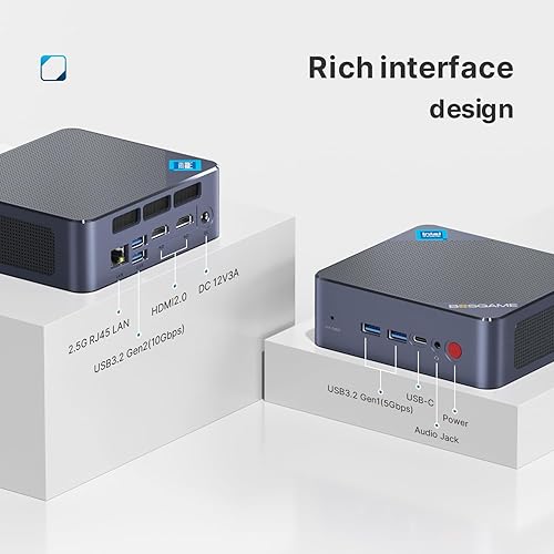 Miniatura 3 de Mini PC B95, Intel 12 generación Alder Lake-N95 16GB DDR4 RAM 512GB m.2 SSD Windows 11 Pro Mini Computadoras de escritorio, 4K UHD Triple Display,