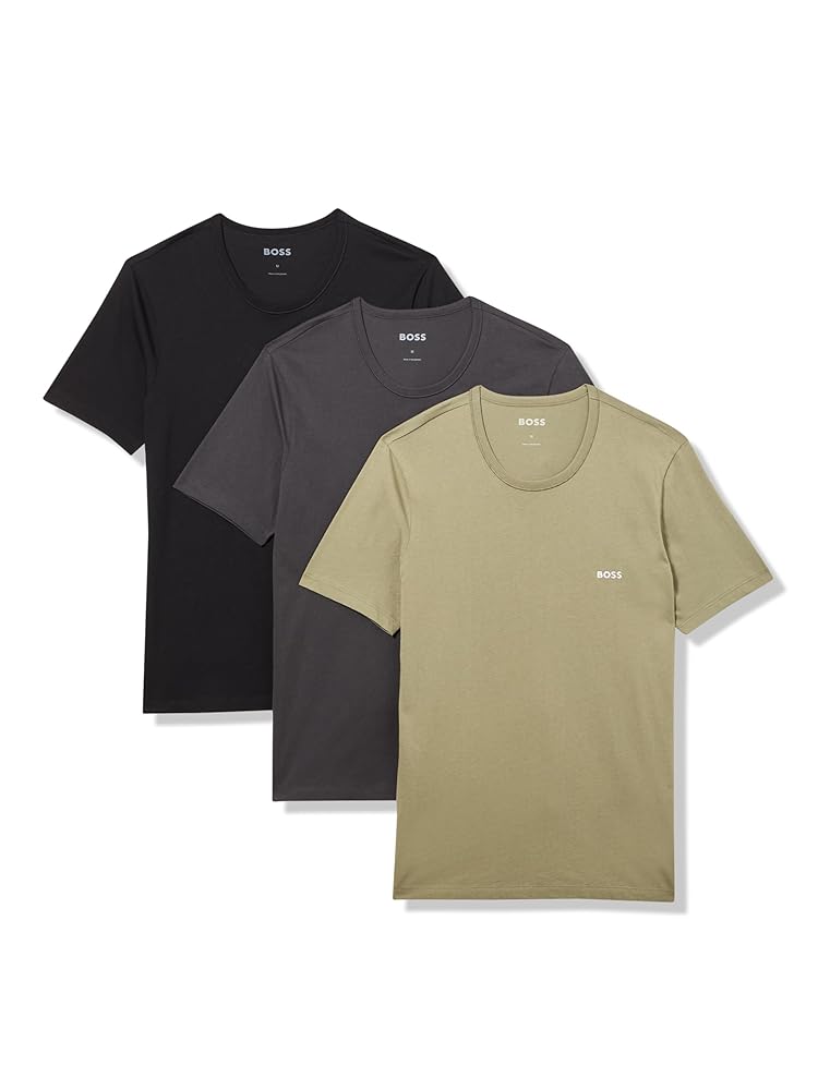 Hugo 3 Pack Tシャツ BOSS Men's 3-Pack Classic Logo Cotton T-Shirt, Asphalt Grey