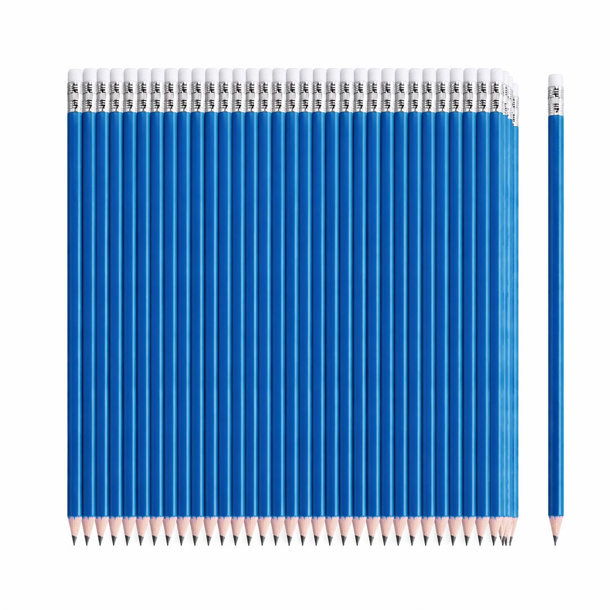 Lot De 100 Crayons à Papier HB Avec Gomme - 19cm, Bois, Pour École, Bureau, Dessin