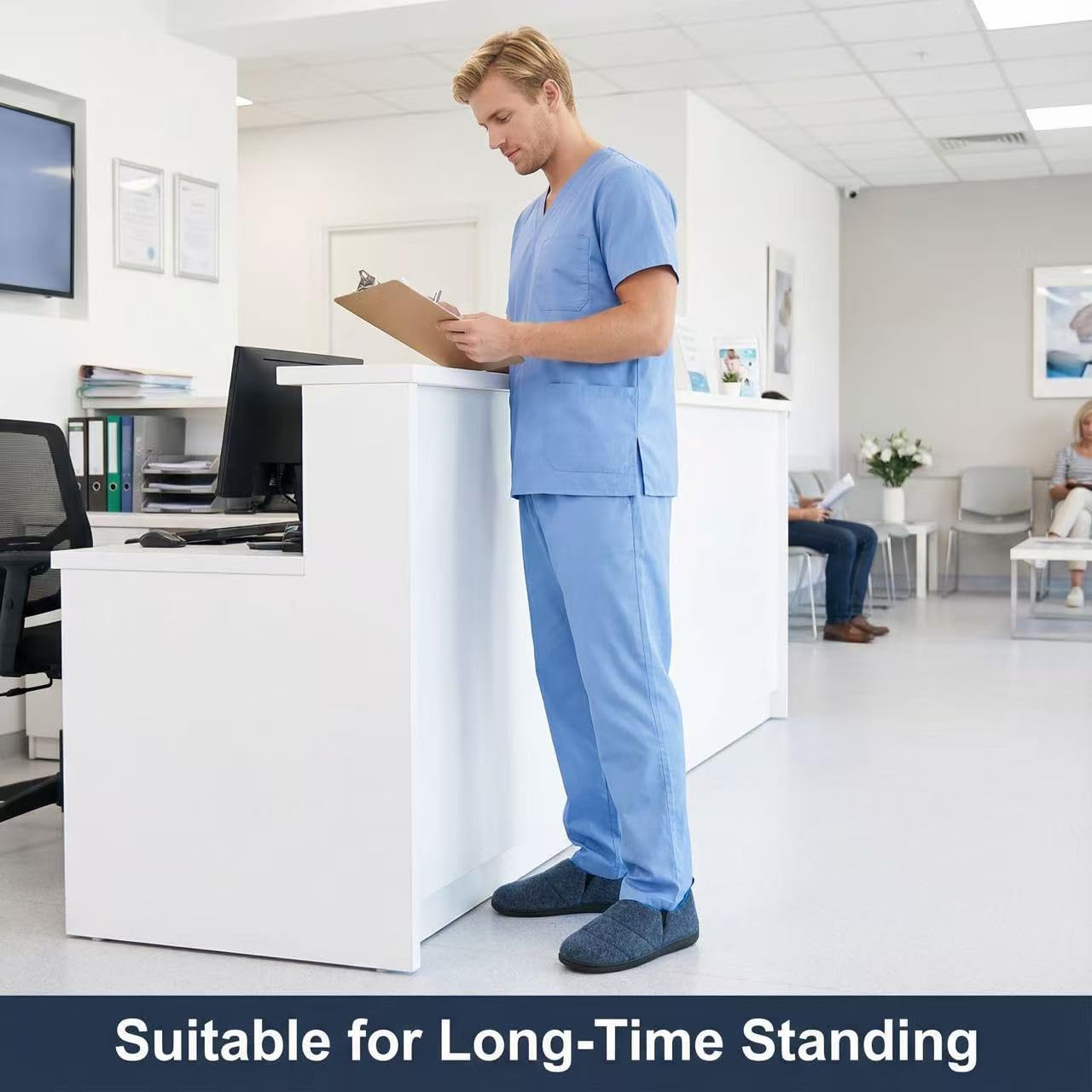 Slippers for Men Warm Slipper Comfort Warm Closed Heel Light Slip On Anti Slip Sole for All Day Standing Indoor Outdoor - Image 3