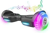Vista 1 de Hoverboard con altavoz de música, ruedas LED de 6.5 pulgadas, luces de auto equilibrio, alcance máximo de 5/6 millas y 6.2 mph alimentado por motor