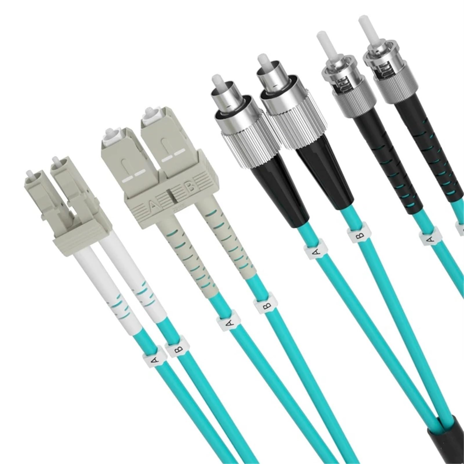 OM4 Câble de raccordement à fibre optique 1-100 m Double Câble 0,2 m 0,5 m LC SC FC ST Câble de raccordement à fibre optique (50 m 1 pièce, LC-LC sans clip)