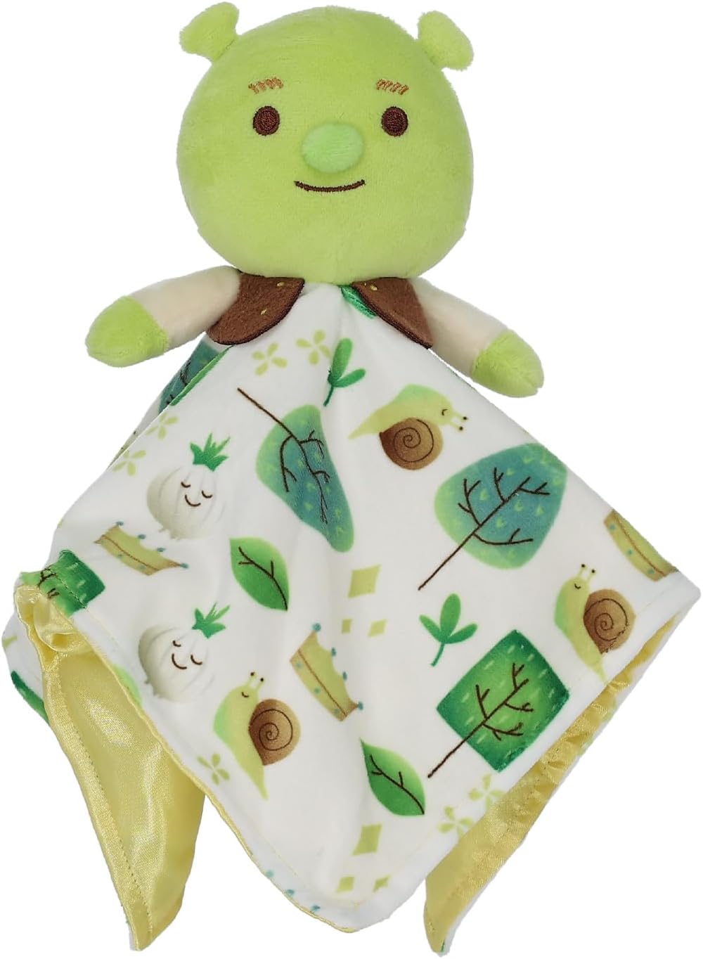 Shrek Blanky – Plush Shrek Head with Embroidered Facial Details – Made with Super Soft & Snuggly Material & Satin Underlay – Perfect for Nap Time or Loveable Gift for Baby Boys & Girls