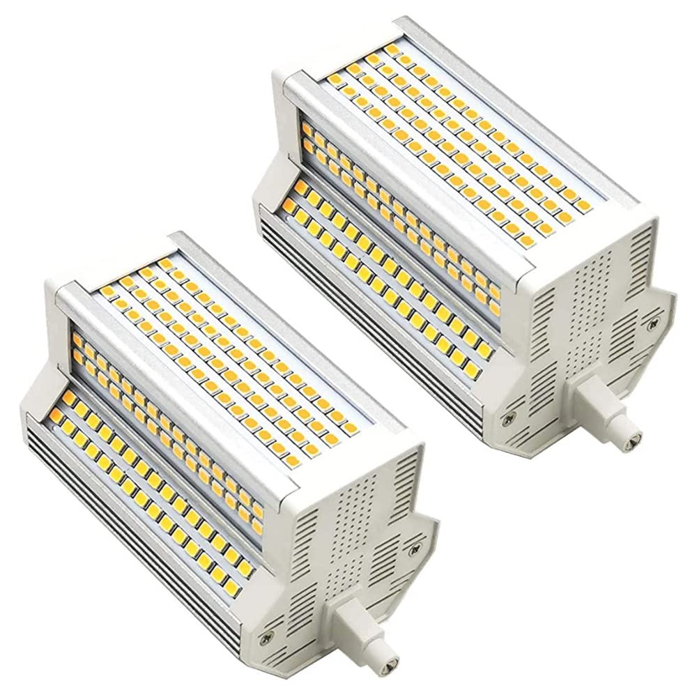 TPMAFF R7s Led Bulb 118mm 500W Equivalent,J118 Double Ended Base 50W Flood Lights R7S Bulbs,5400LM Dimmable 220° Beam Angle Recessed LED Light Bulbs(2-Pack)