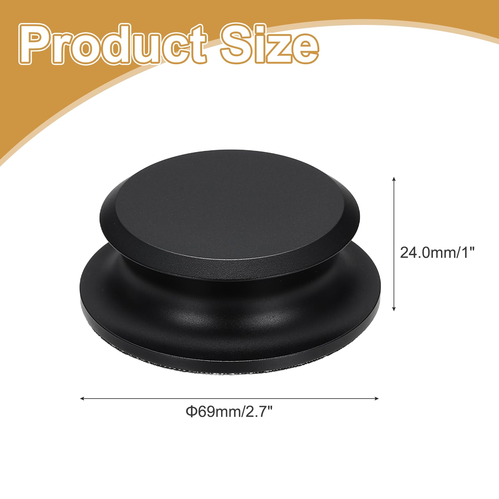 Clamp stabilizzatore peso 274 gr. con bolla livella nero per giradischi