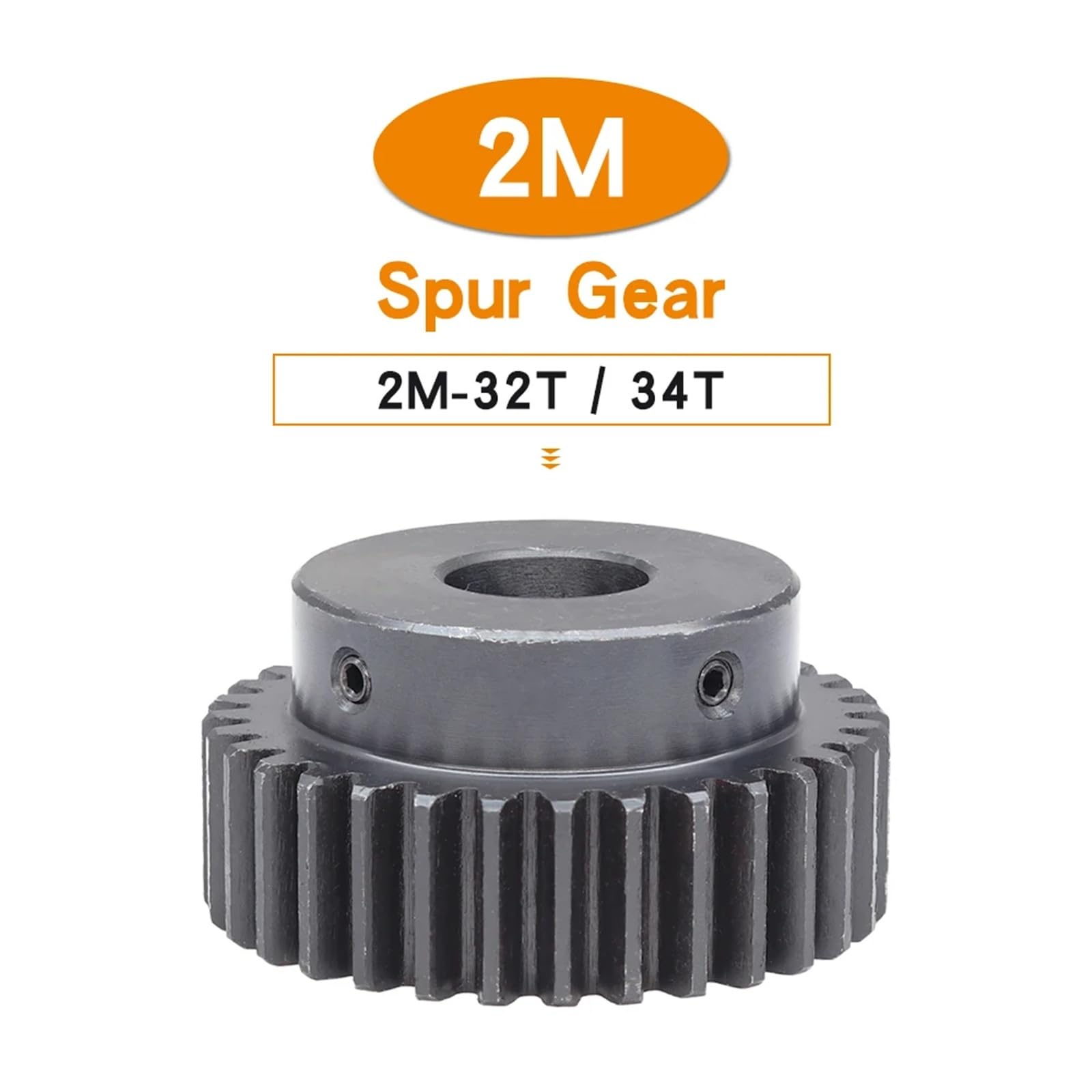 Set di Ingranaggi del pignone, 2M-32T/34T Alesaggio 10/12/14/19/20 mm Ruota dentata annerita SC45#Materiale Acciaio al Carbonio Altezza Denti 20 mm Altezza ingranaggio 35 mm(17 Teeth)