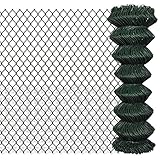 Festnight Grillage Vert Grillage Cloture Jardin en Acier et PVC 1,5 x 25 m