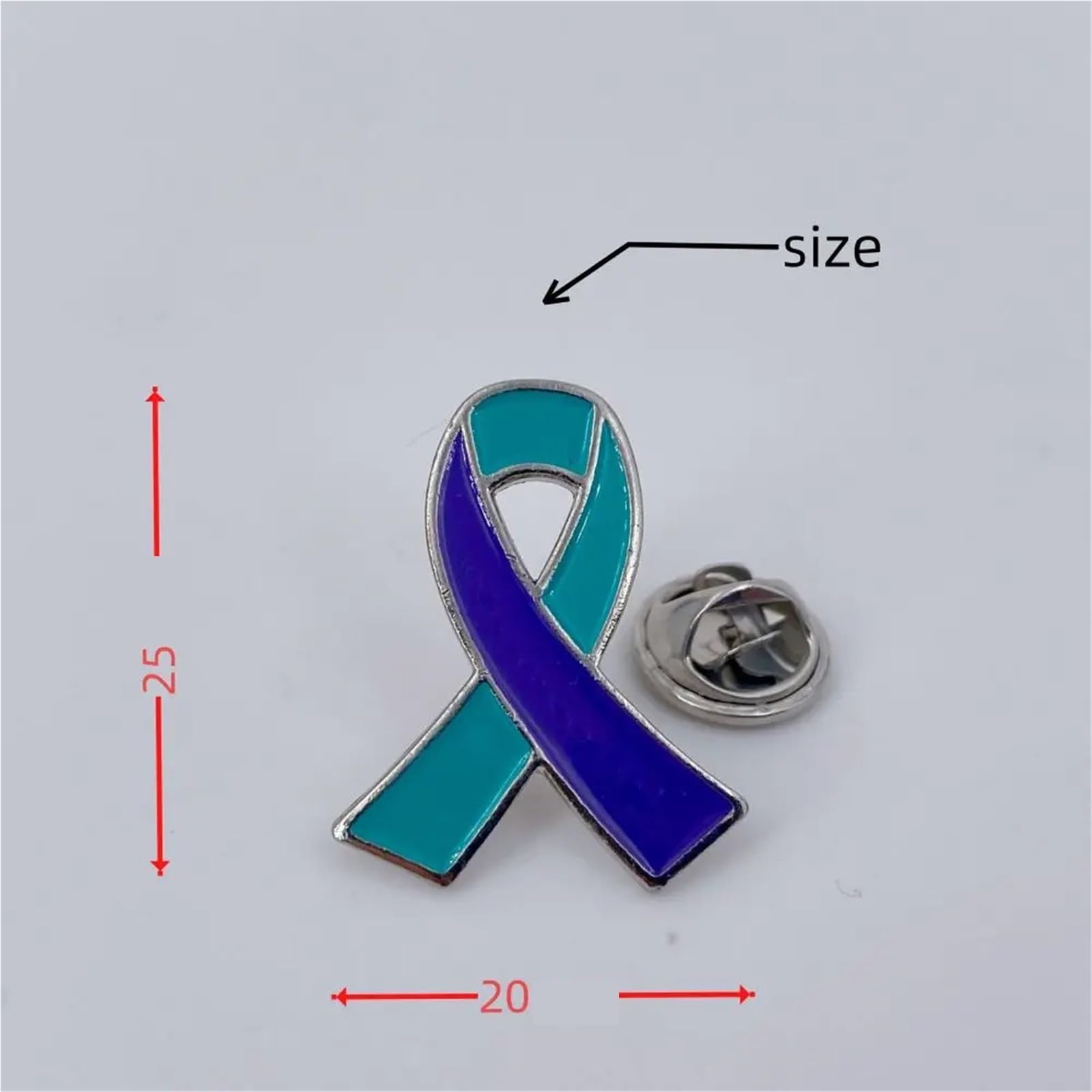 Pin de cinta, 20/50/100 Uds., alfileres esmalte morado y verde azulado, broche, insignia Para Decoración