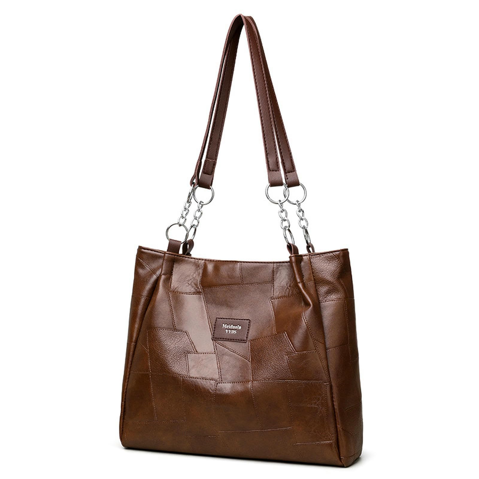 Damentaschen Damen-Einkaufstasche, Weiches Pu-Leder, Vintage-umhängetasche, Große Designer-Damen-hobo-Tasche-braun-einheitsgröße