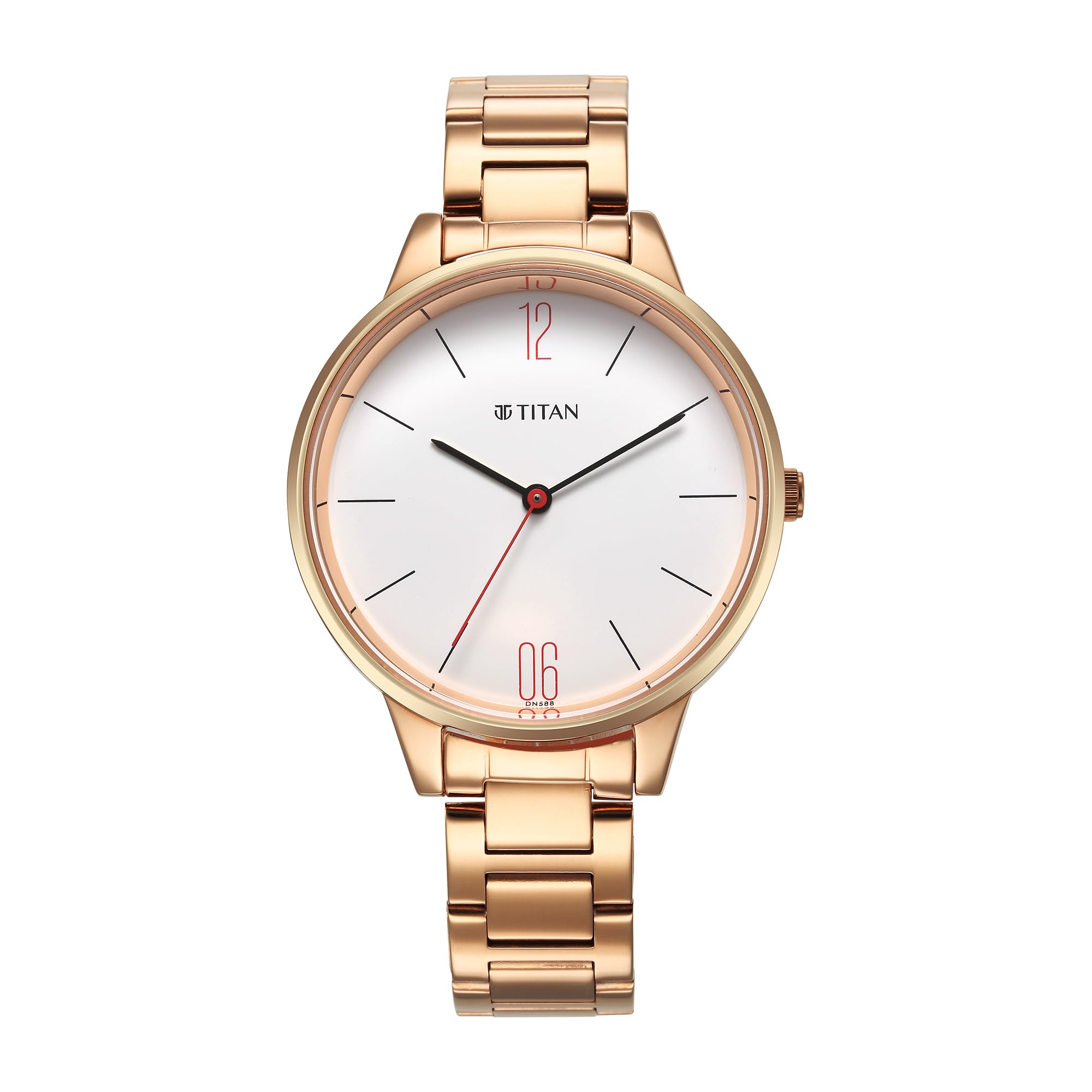 Titan Womens Analog White Dial Red Band Stainless Steel Watch (B0CFFR1W1Y) Amazon Price History, Amazon Price Tracker