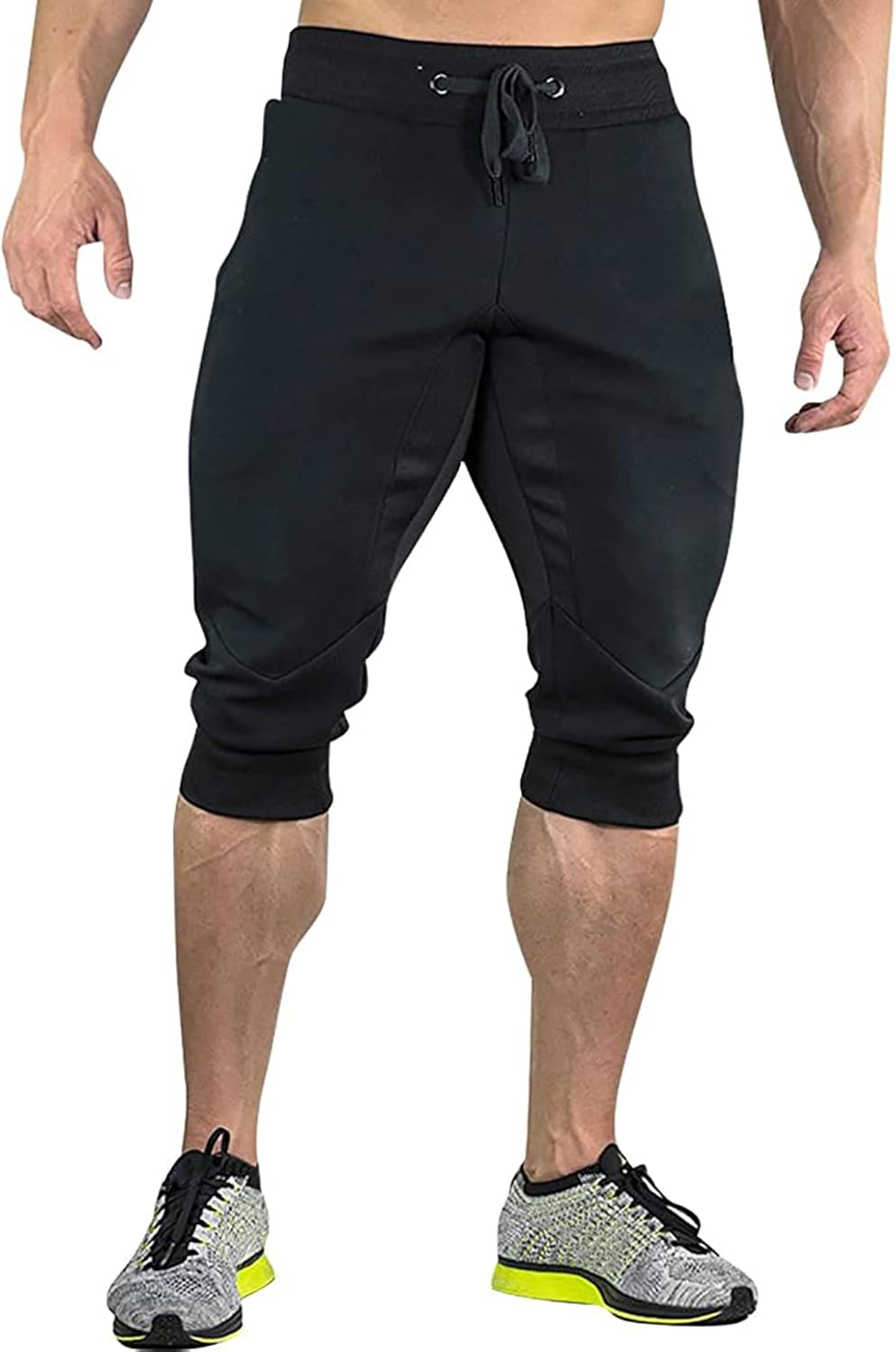 Musgneer マスリエ クロップドパンツ メンズ 7分丈 ジョガーパンツ 拼接 スポーツ トレーニングウェア スリムパンツ 最大75 オフ