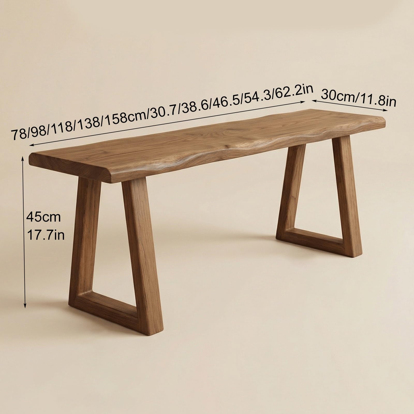 Panca da pranzo in legno stile rustico per ingresso, con struttura robusta, panca per i piedi del letto con angoli arrotondati di sicurezza, impermeabile e facile da pulire, per corridoio, ingresso,