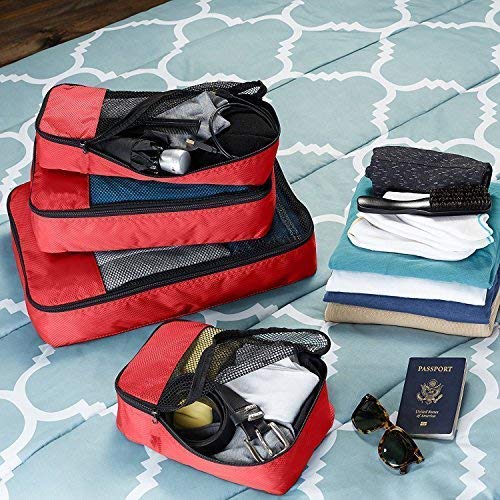 Image of Rl Red Packing Cubes -Set Of 4 (Small .Medium , Large And Slim)