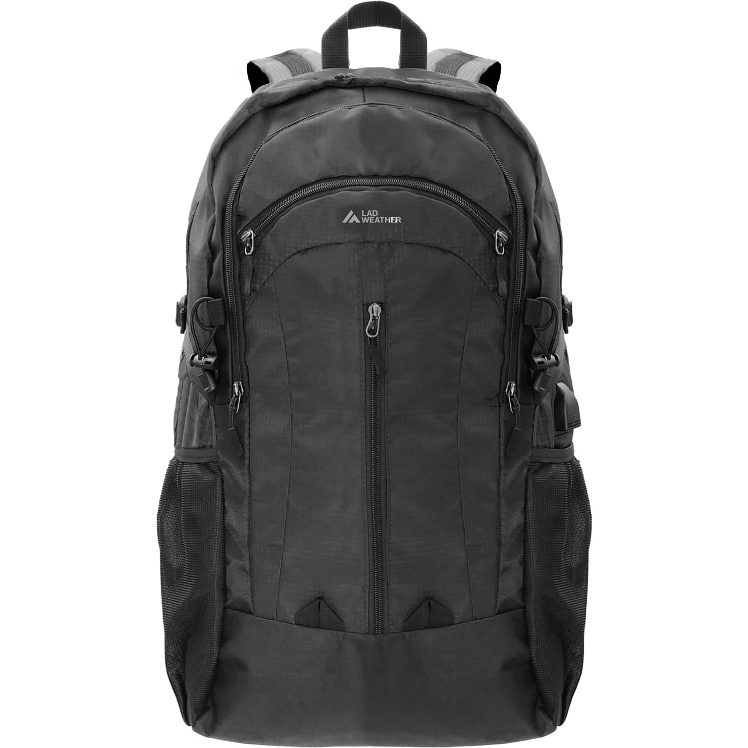 [LAD WEATHER] [ラドウェザー] リュック メンズ レディース 撥水・防汚 リュックサック 通勤 通学 登山 USB充電ポート付き (ブラック（60L）)