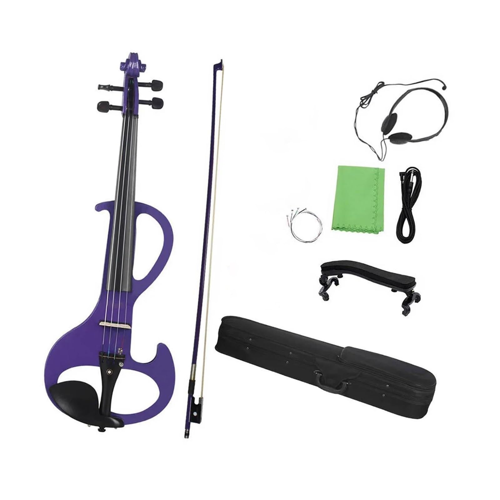 Violín Eléctrico Profesional 4/4 Instrumento De Cuerda Morado Eléctrico Con Estuche Para Amantes De La Música Instrumento De Violín