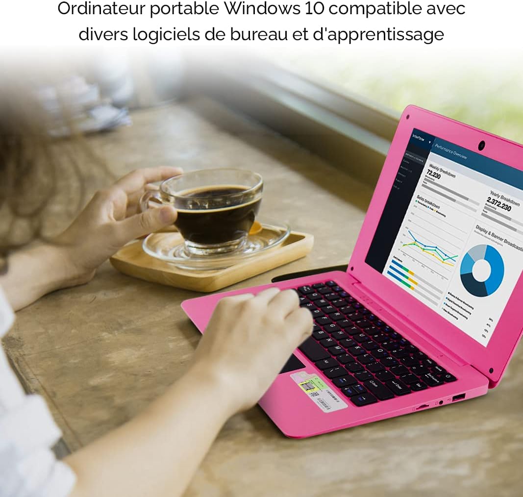 G-Anica Computer portatile da 10,1 pollici Windows 10 Netbook Quad Core Laptop con WiFi, HDMI, Netflix, Youtube e tastiera francese AZERTY (rosa) G-Anica Computer portatile da 10,1 pollici Windows 10 Netbook Quad Core Laptop con WiFi, HDMI, Netflix, Youtube e tastiera francese AZERTY (rosa)