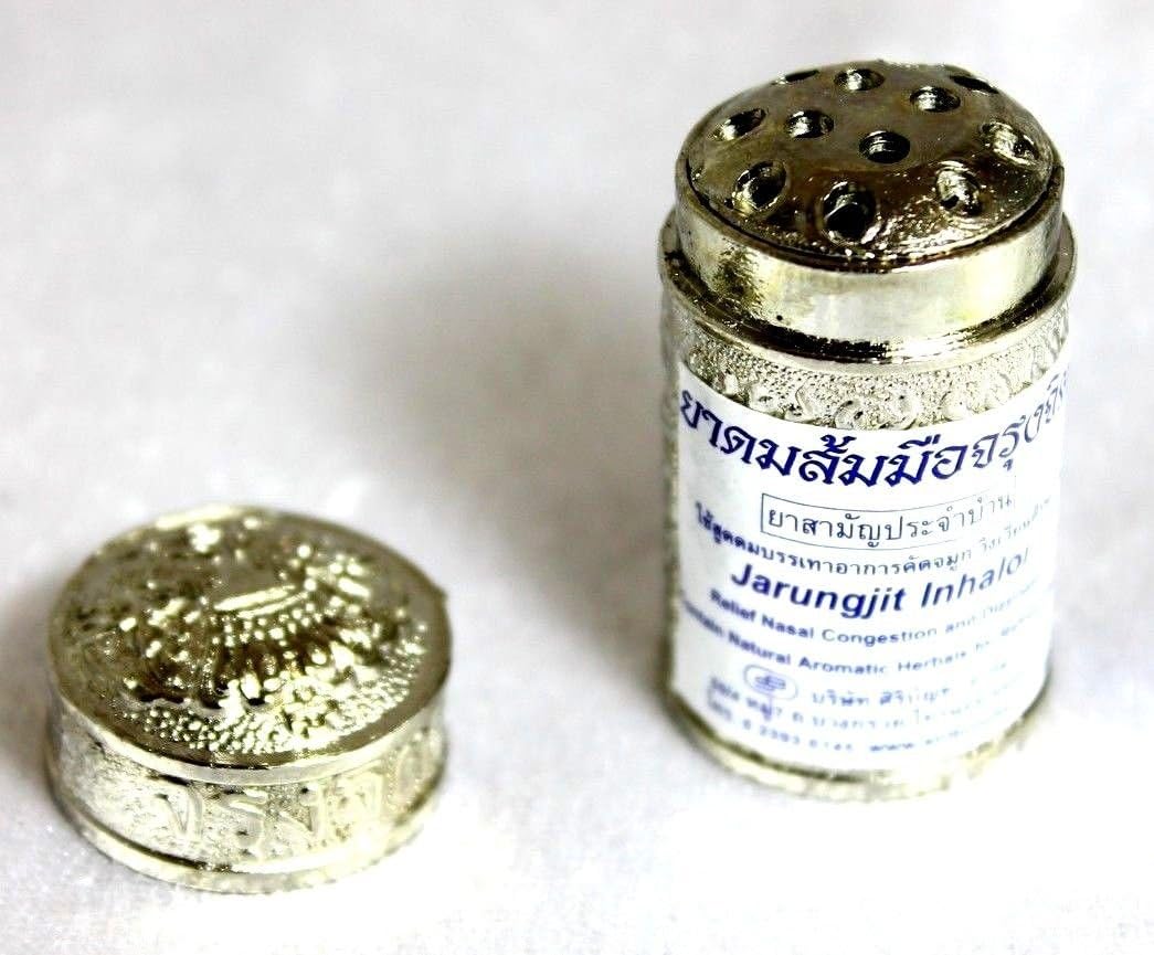 4 Piece Jarungjit Ancient Nasal Inhaler Herbal Relief Dizziness Faint Sinus