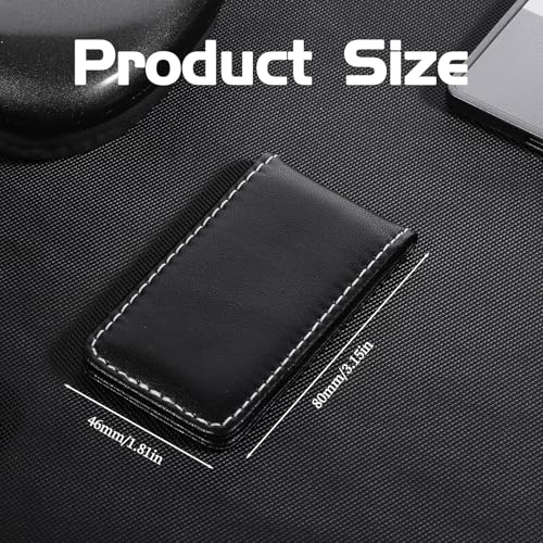 Black Magnetic Money Clip Minimalist Design Cash Wallet Slim Leather Business Money Holder for Card Men Wallet2