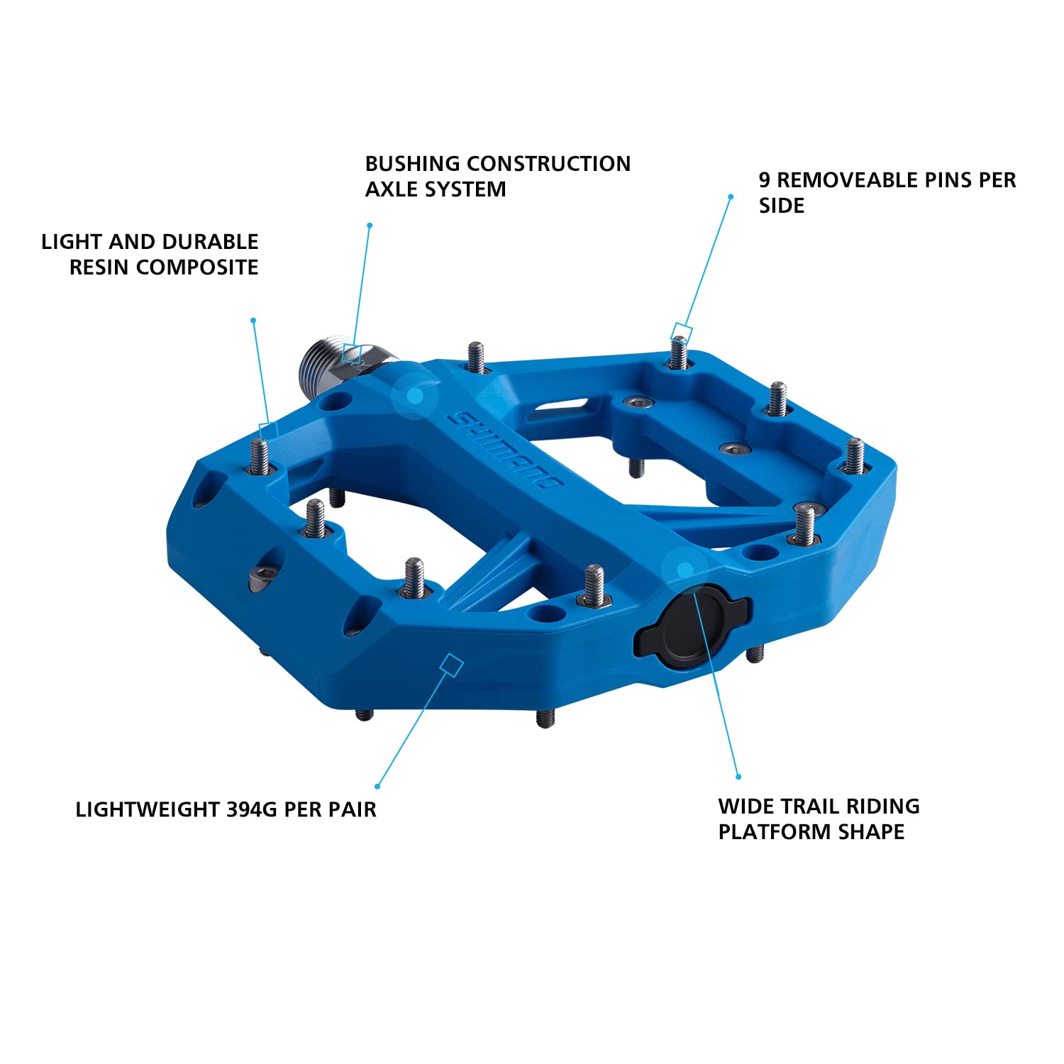 Amazon.com : SHIMANO PD-GR400 Flat Pedal, Blue : Sports & Outdoors