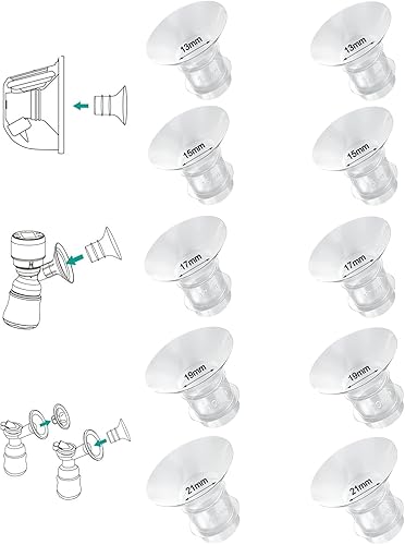 Insertos de brida de 131517190.827 in*2 10 unidades, escudos de extractor de leche de 0.99 pulgadas (0.945 in) compatibles con Momcozy