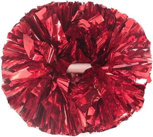 Hooshing - Paquete de 2pompones de animadora con mango tipo bastón, pompones para espíritu de equipo, deportes, bailes, animación, para niños,