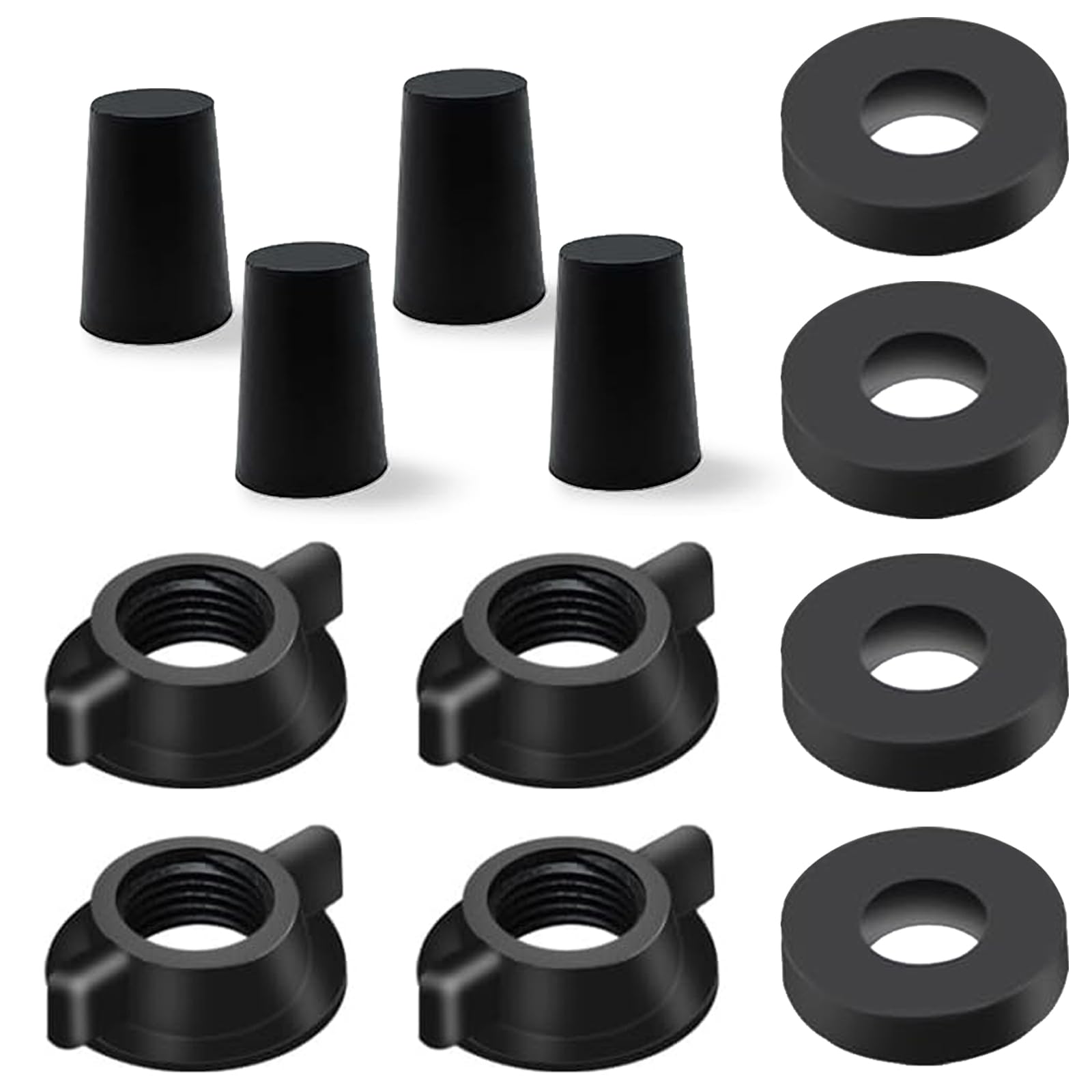 Replacement Kit for Berkey® Water Filter System Elements - 4 wing nut, 4 Washers & 4 water filter hole plugs Compatible with Berkey® Gravity Water Filter System and Black Activated Carbon Filters